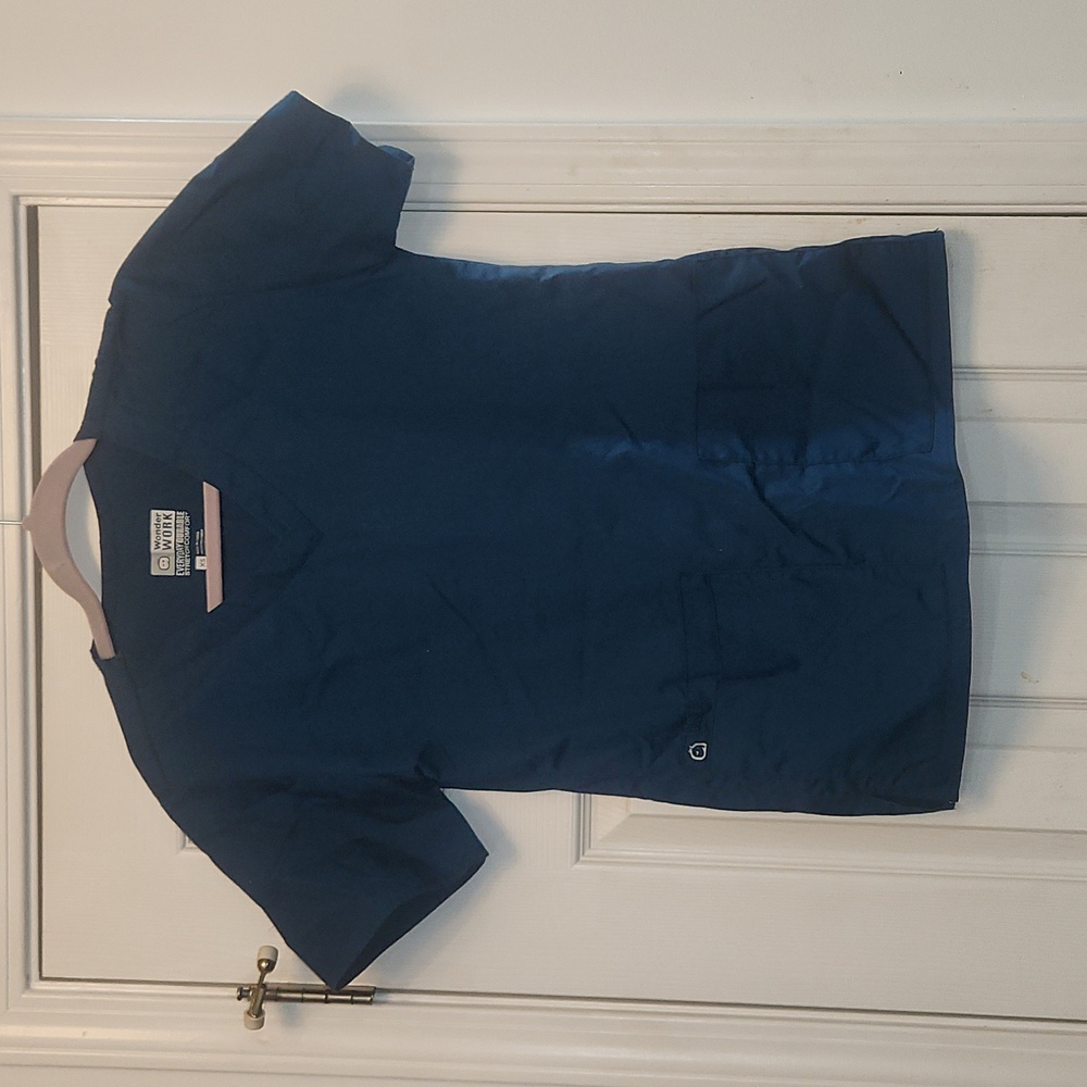 WonderWink XS Caribbean Blue Scrub Top